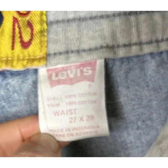 Levis Sport Jeans Vintage 90s Jogger Knee Pockets Elastic Waist Sz 27 - Picture 6 of 12